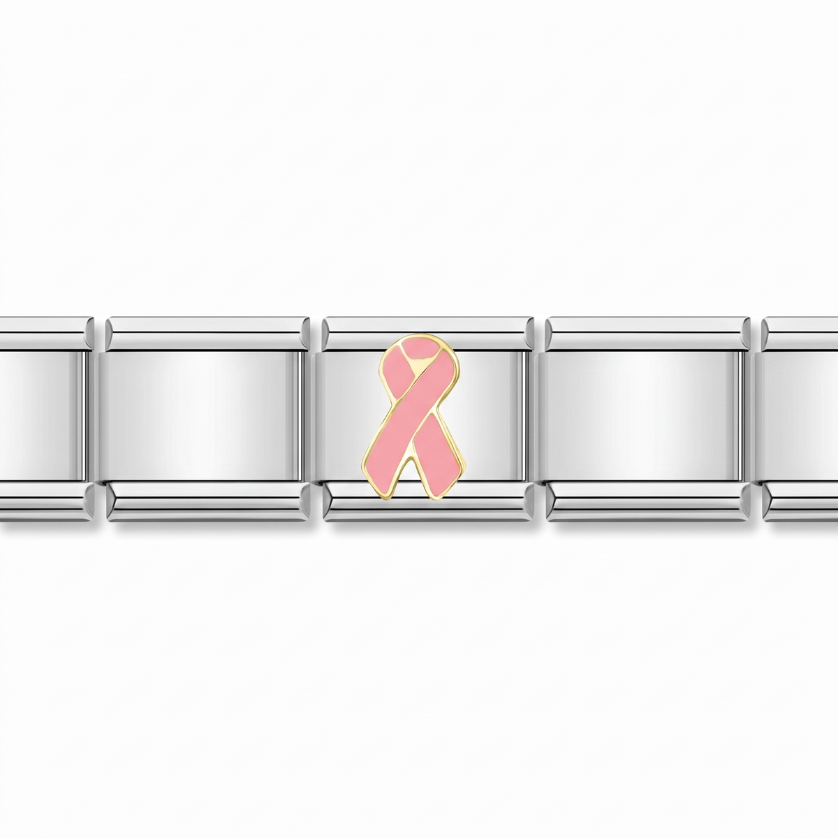 Charm Lucha contra el cáncer en pulsera italiana de eslabones