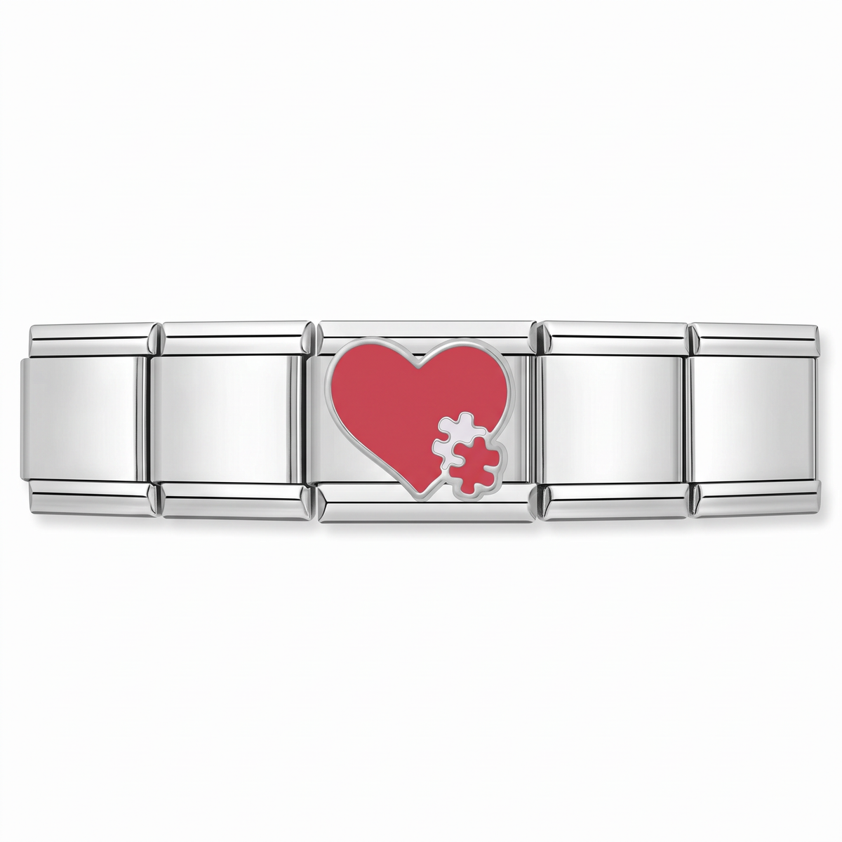 Charm Corazón (Rompecabezas) en pulsera italiana de eslabones