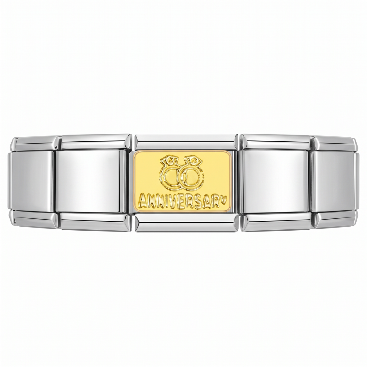 Charm Aniversario en pulsera italiana de eslabones