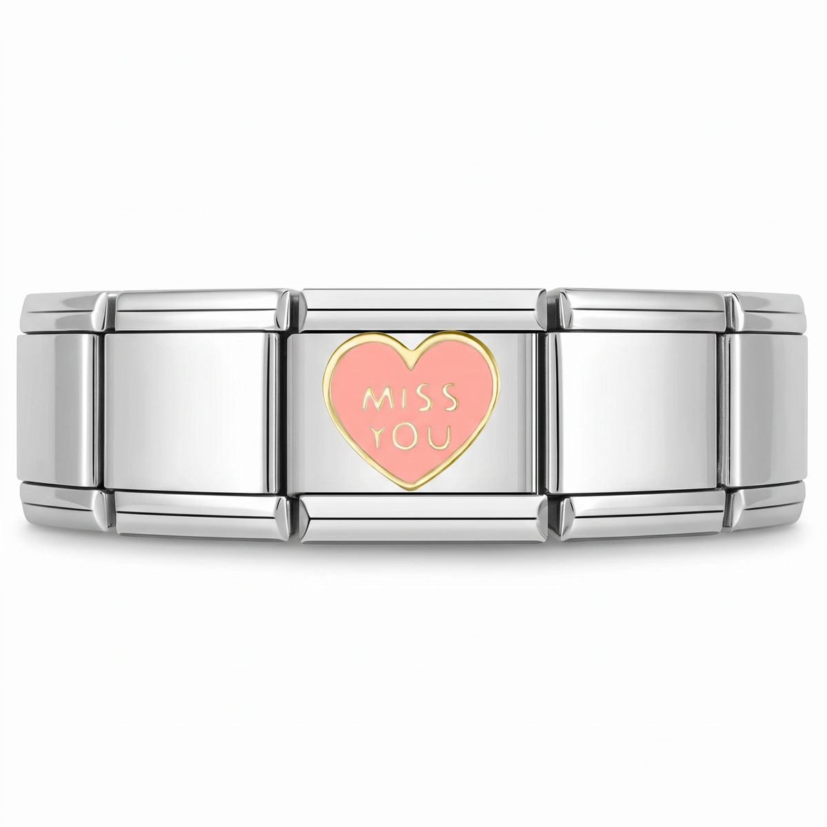 Charm Te extraño en pulsera italiana de eslabones