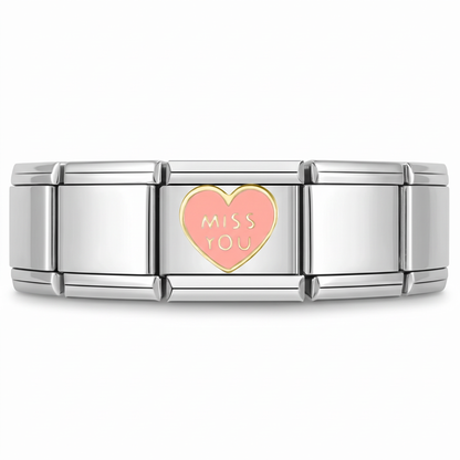 Charm Te extraño en pulsera italiana de eslabones