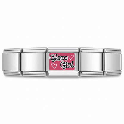 Charm Glam Girl en pulsera italiana de eslabones