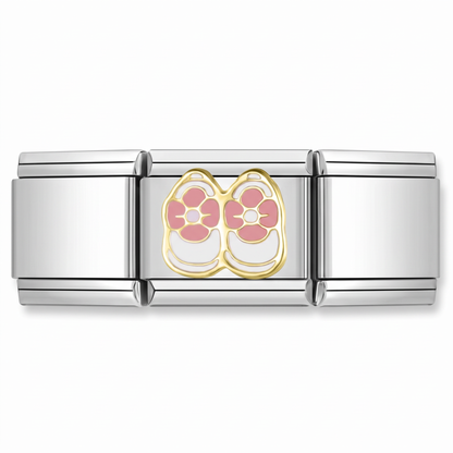 Charm Bebé (Zapatitos) en pulsera italiana de eslabones
