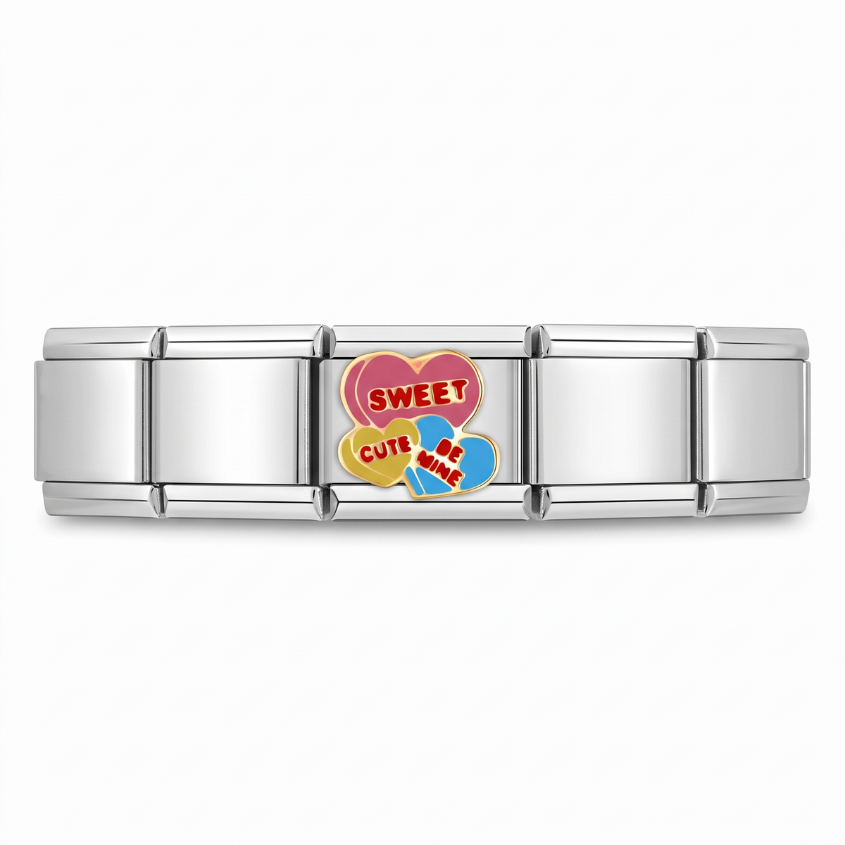 Charm Sweet Cute Be mine en pulsera italiana de eslabones
