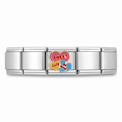 Charm Sweet Cute Be mine en pulsera italiana de eslabones