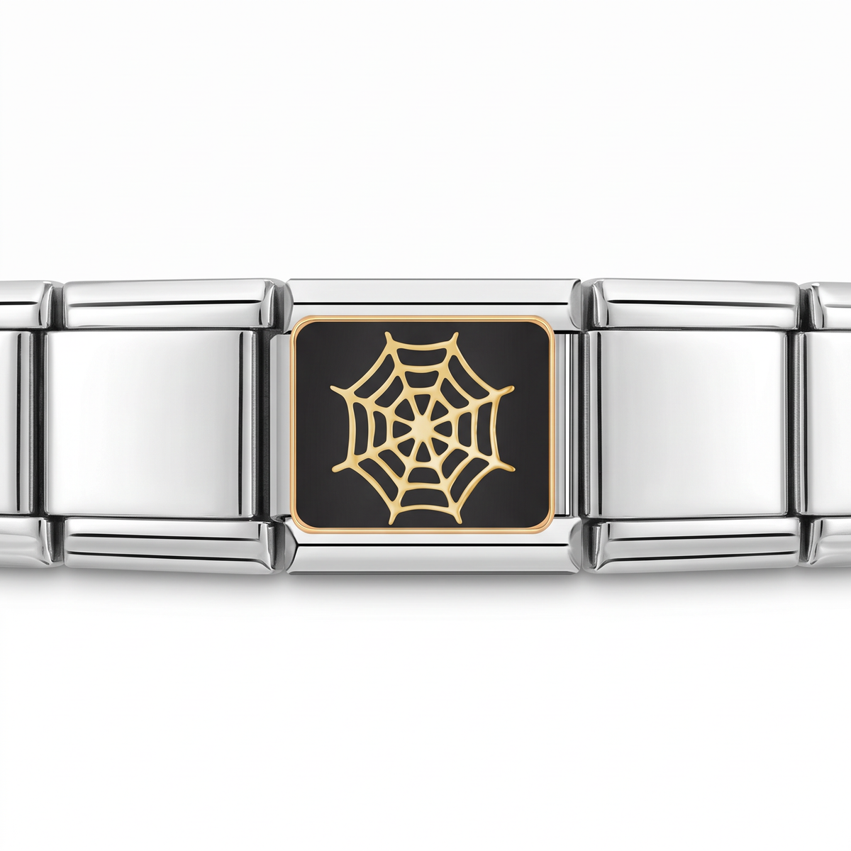 Charm Telaraña (Dorada) en pulsera italiana de eslabones