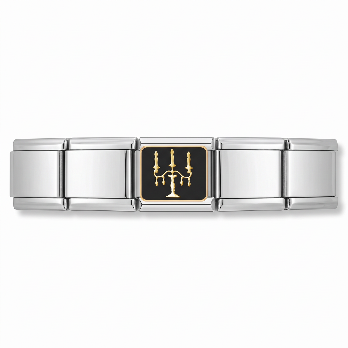 Charm Candelabro Encantado en pulsera italiana de eslabones