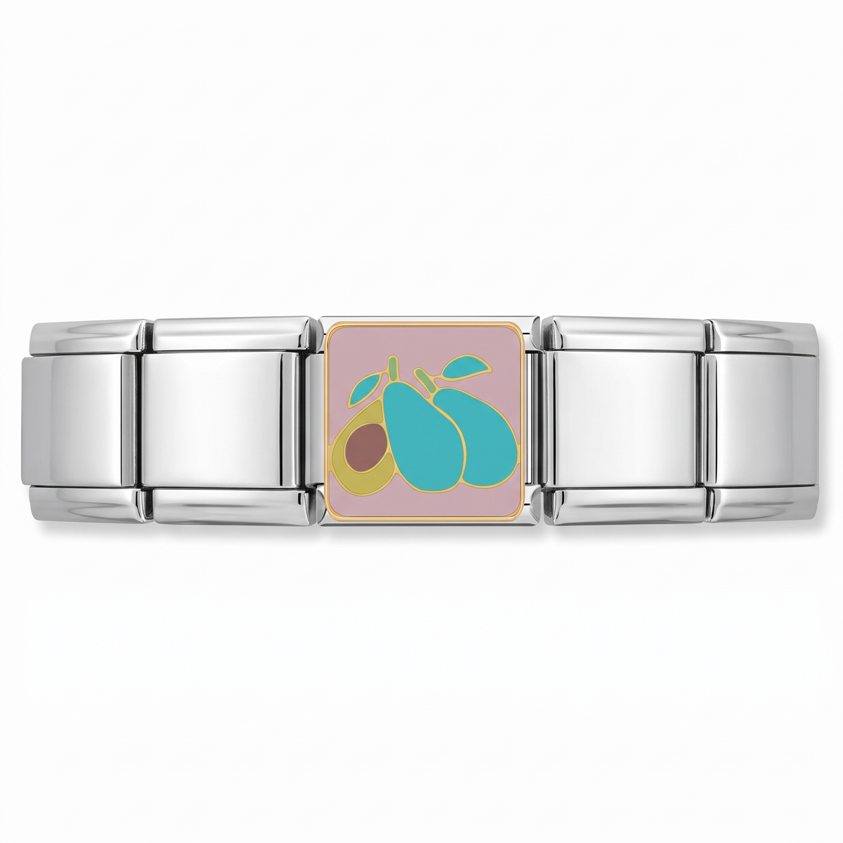 Charm Aguacate en pulsera italiana de eslabones