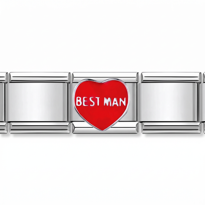 Charm Best Man en pulsera italiana de eslabones