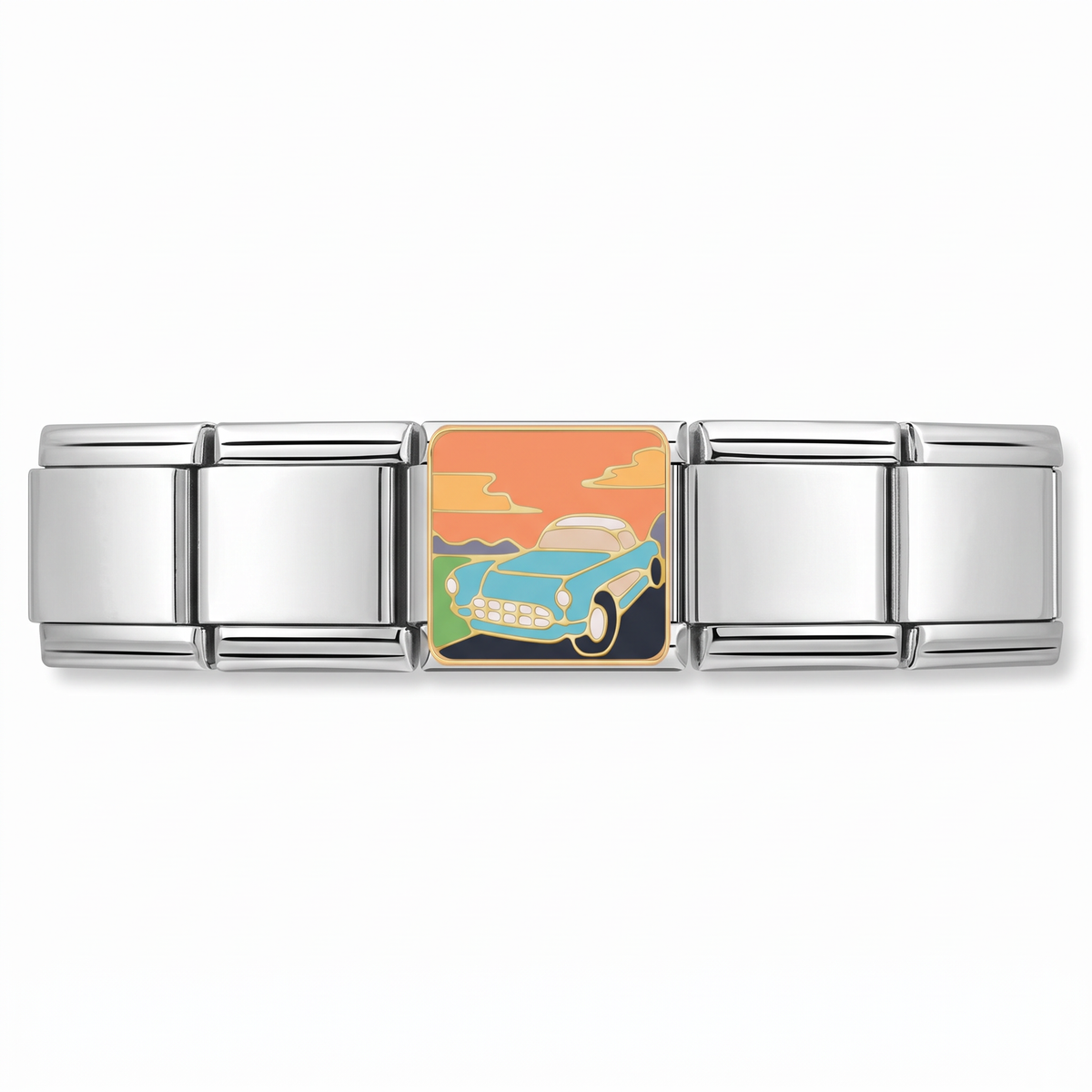Charm Carro en pulsera italiana de eslabones