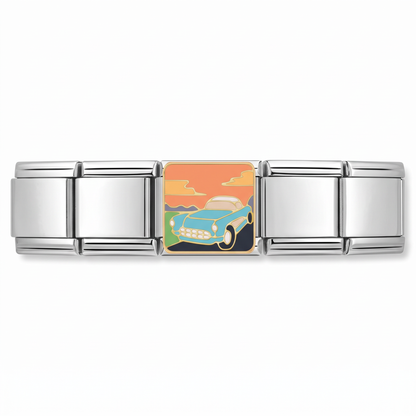 Charm Carro en pulsera italiana de eslabones