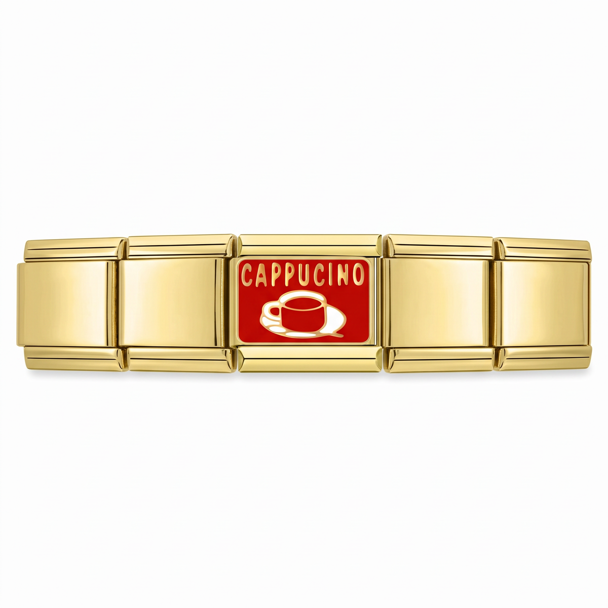 Charm Cafe (Cappuccino) en pulsera italiana de eslabones