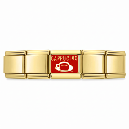 Charm Cafe (Cappuccino) en pulsera italiana de eslabones