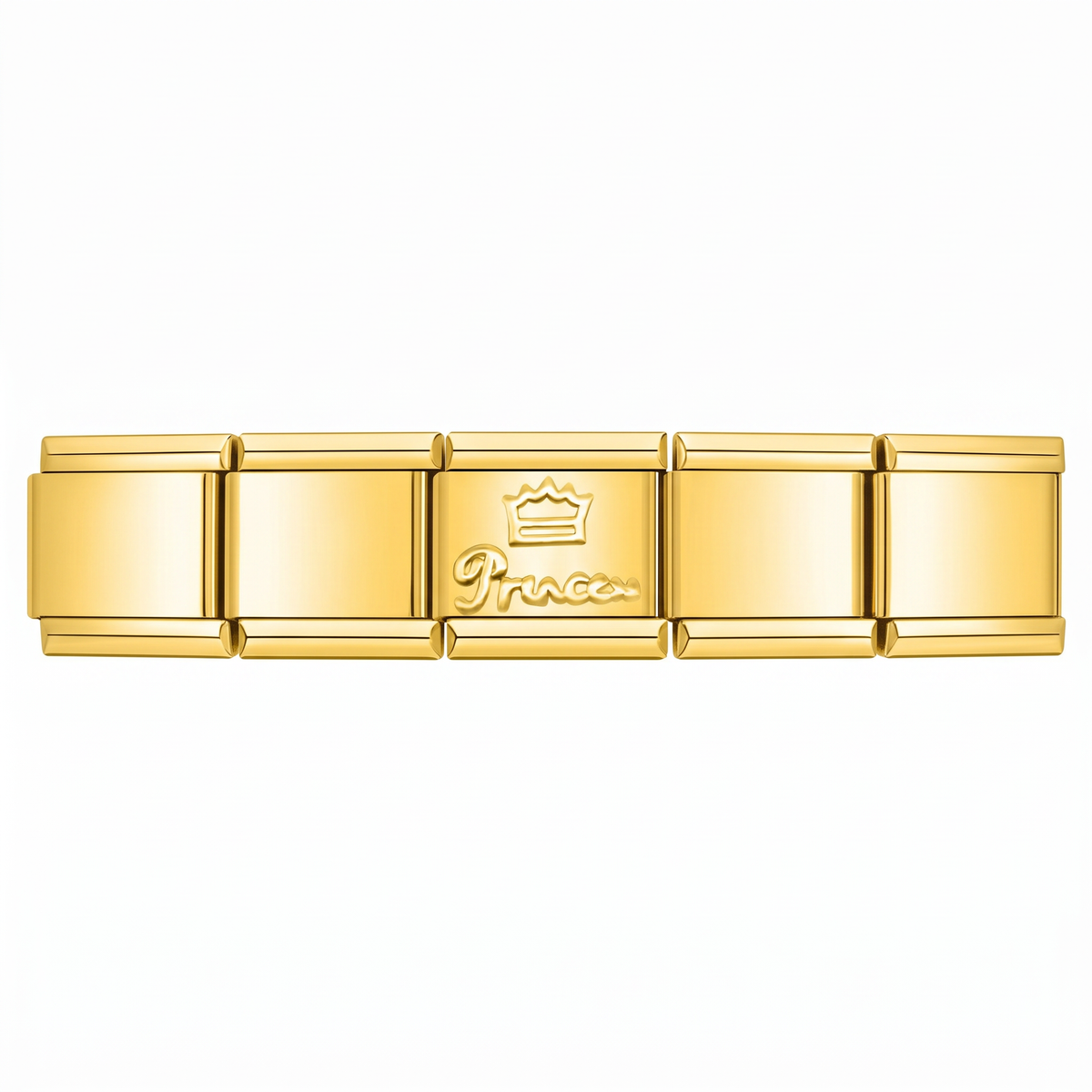 Charm Princesa (Dorado) en pulsera italiana de eslabones