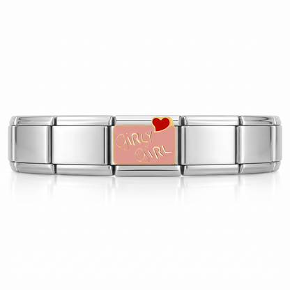Charm Girly en pulsera italiana de eslabones