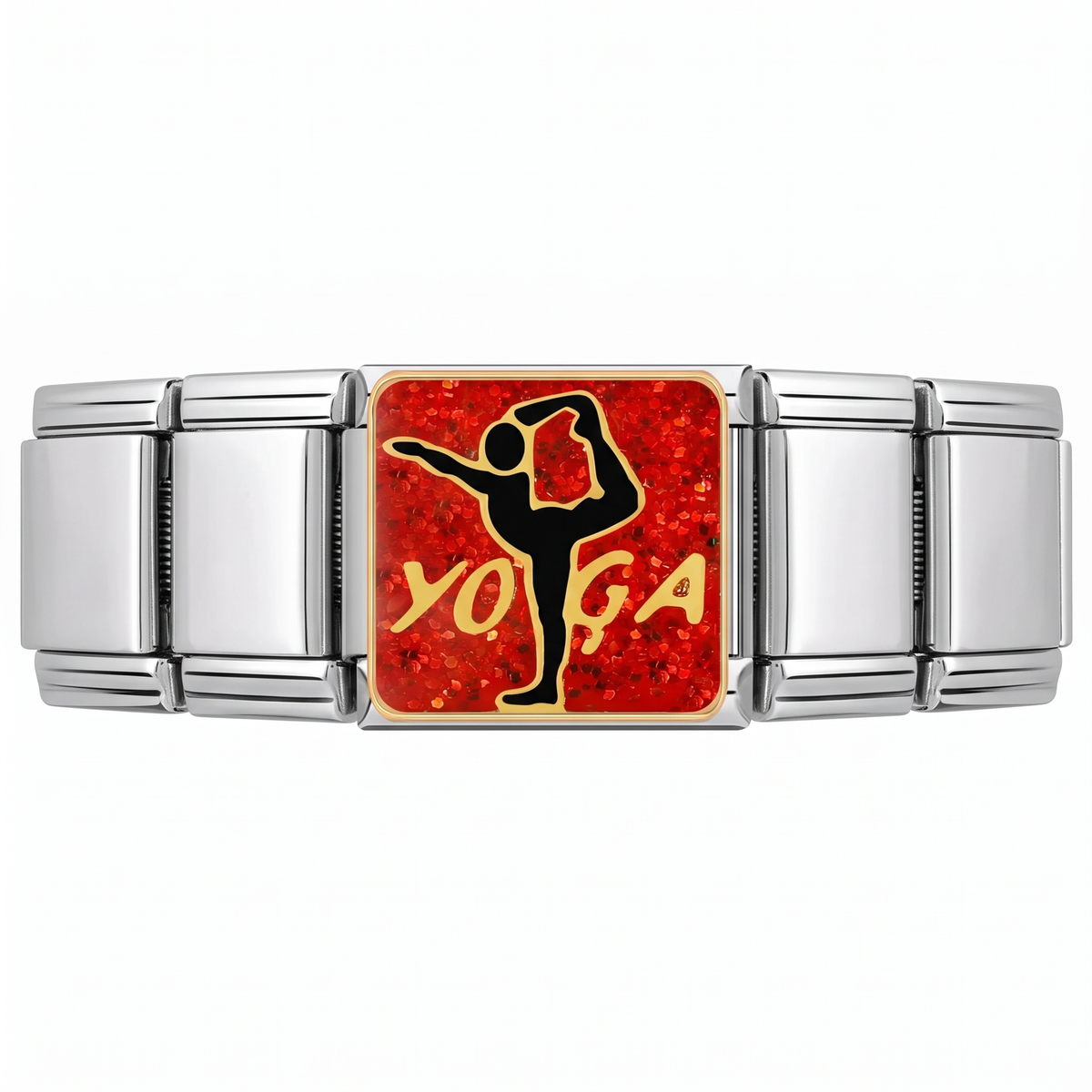 Charm Yoga en pulsera italiana de eslabones