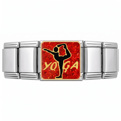 Charm Yoga en pulsera italiana de eslabones