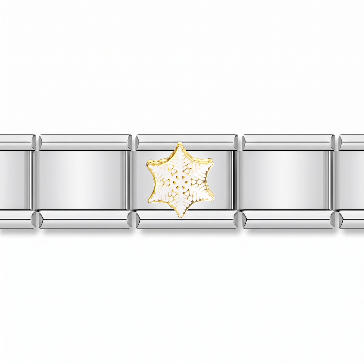 Charm Nieve (Grande) en pulsera italiana de eslabones