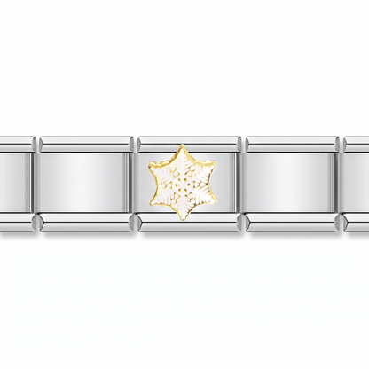 Charm Nieve (Grande) en pulsera italiana de eslabones