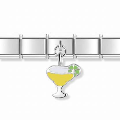 Charm Margarita Vibes en pulsera italiana de eslabones