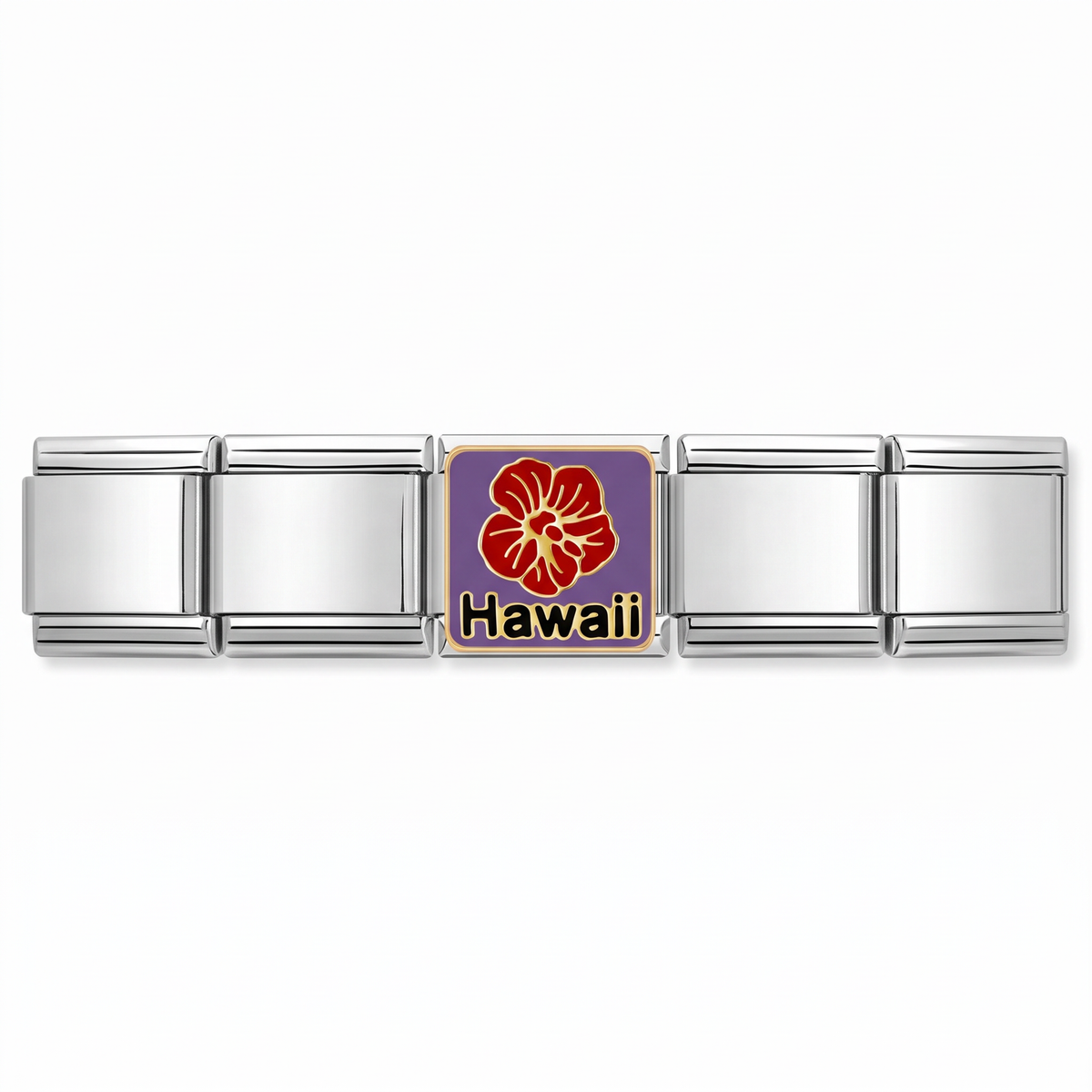 Charm Hawaii en pulsera italiana de eslabones
