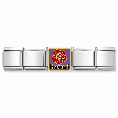 Charm Hawaii en pulsera italiana de eslabones