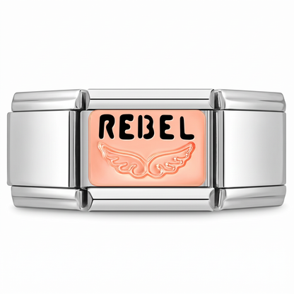 Charm Rebel en pulsera italiana de eslabones
