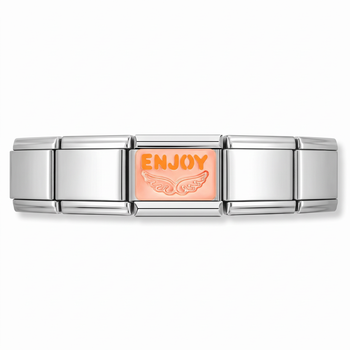 Charm Enjoy en pulsera italiana de eslabones