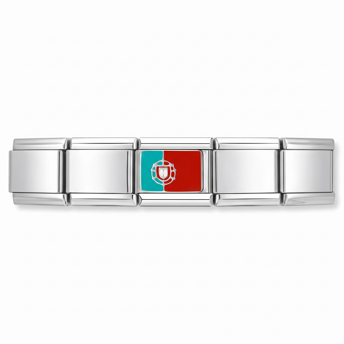 Charm Bandera de Portugal en pulsera italiana de eslabones