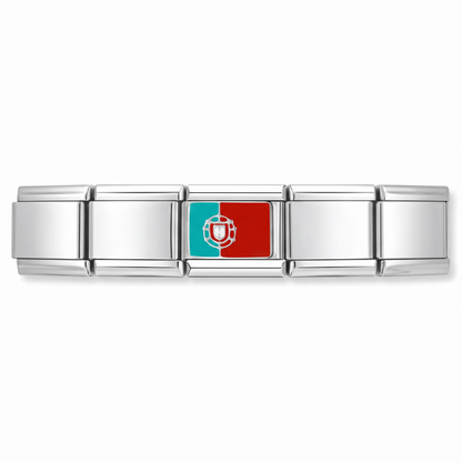 Charm Bandera de Portugal en pulsera italiana de eslabones