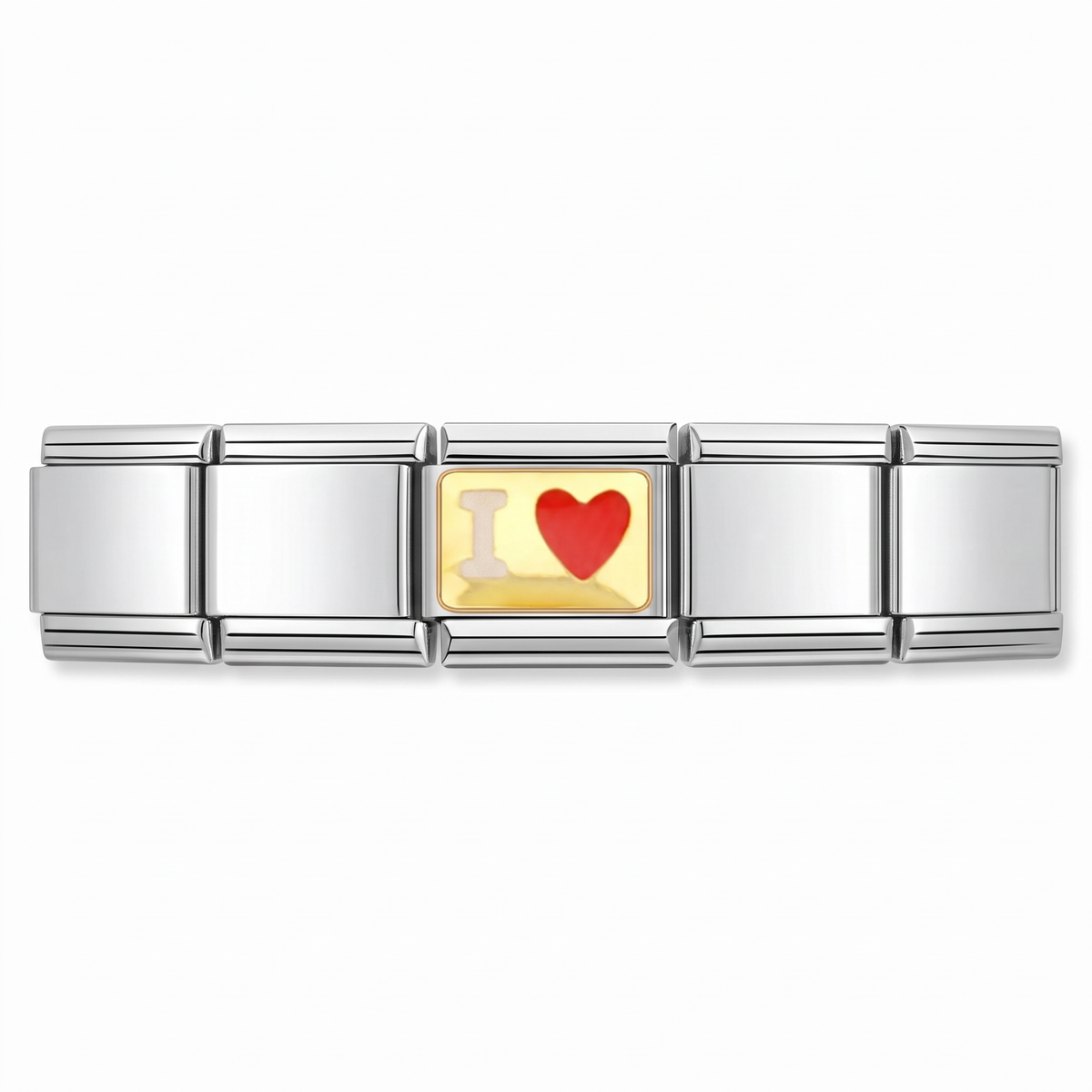 Charm Corazón Amor en pulsera italiana de eslabones