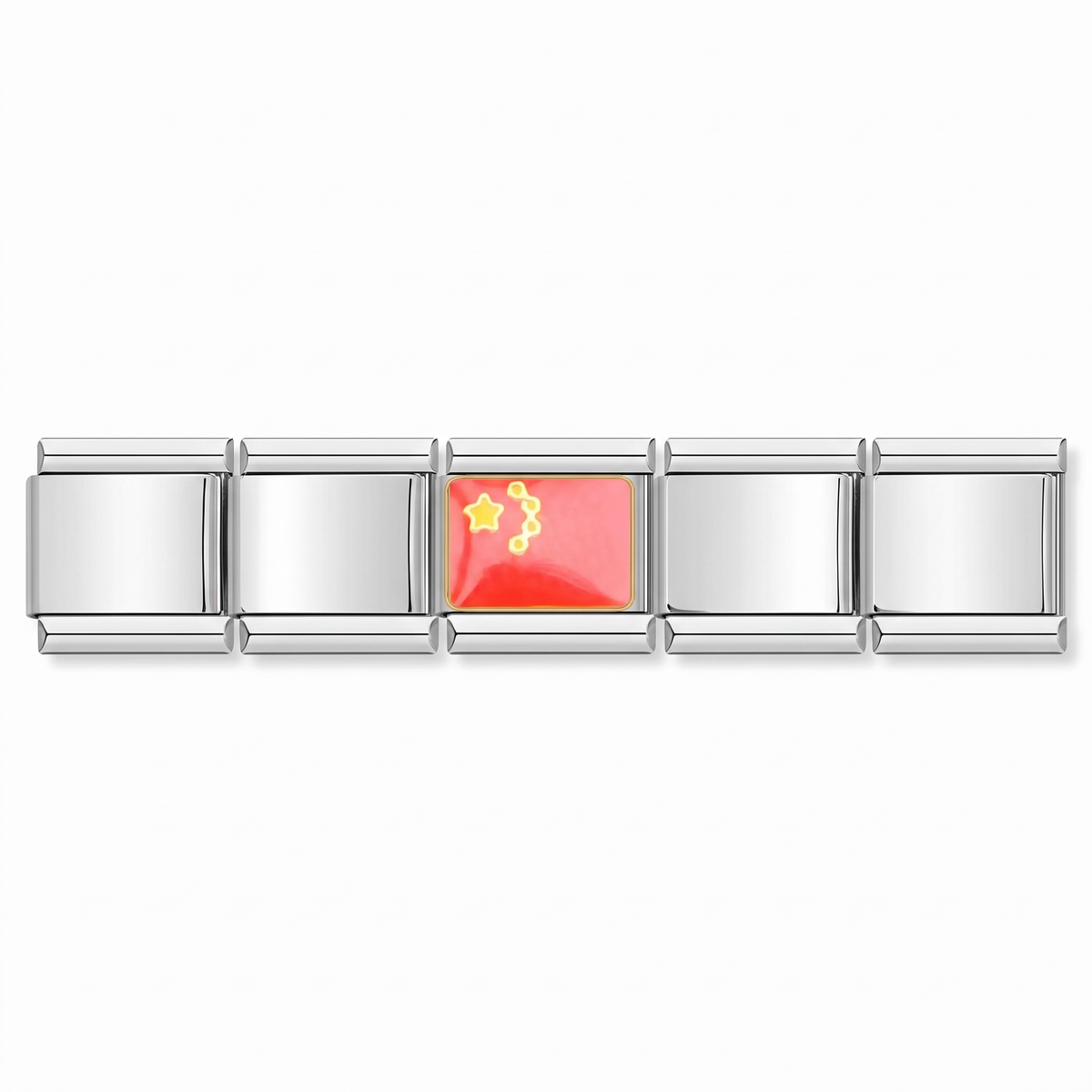 Charm Bandera de China en pulsera italiana de eslabones