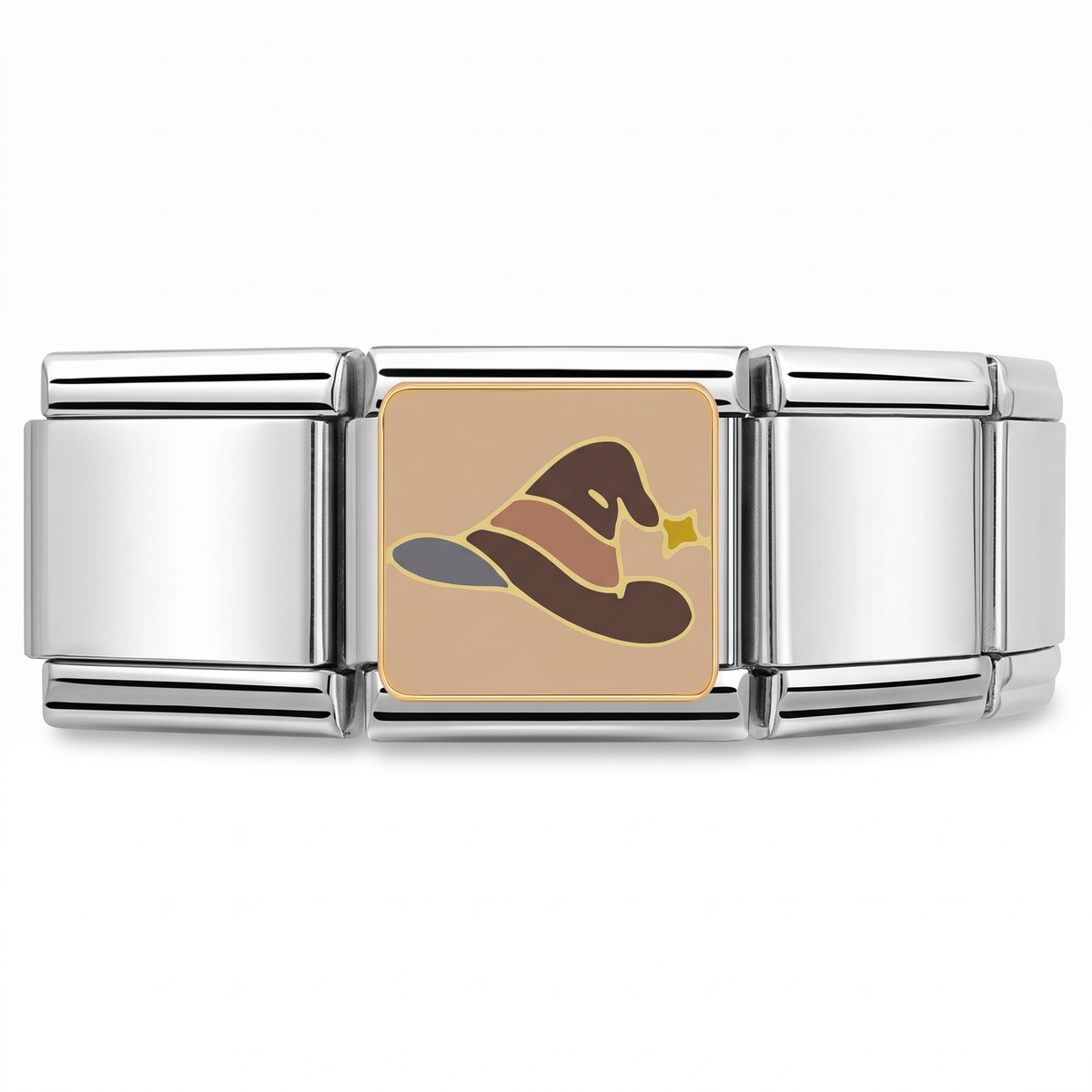 Charm Bruja (Sombrero) en pulsera italiana de eslabones
