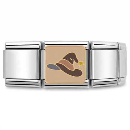 Charm Bruja (Sombrero) en pulsera italiana de eslabones