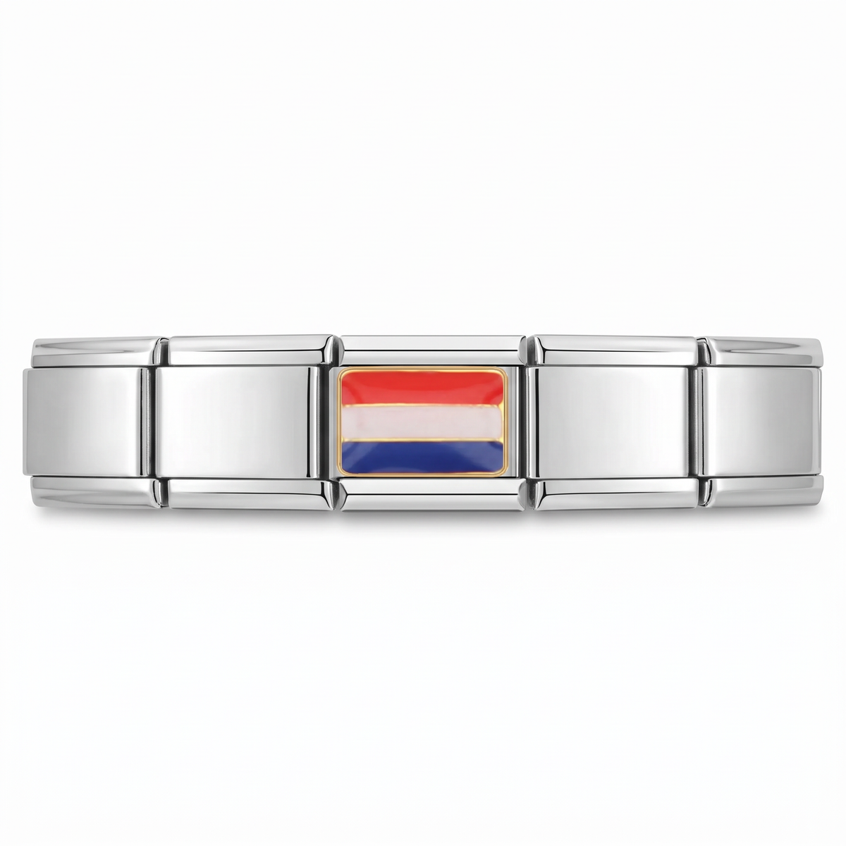 Charm Bandera de los Países Bajos en pulsera italiana de eslabones