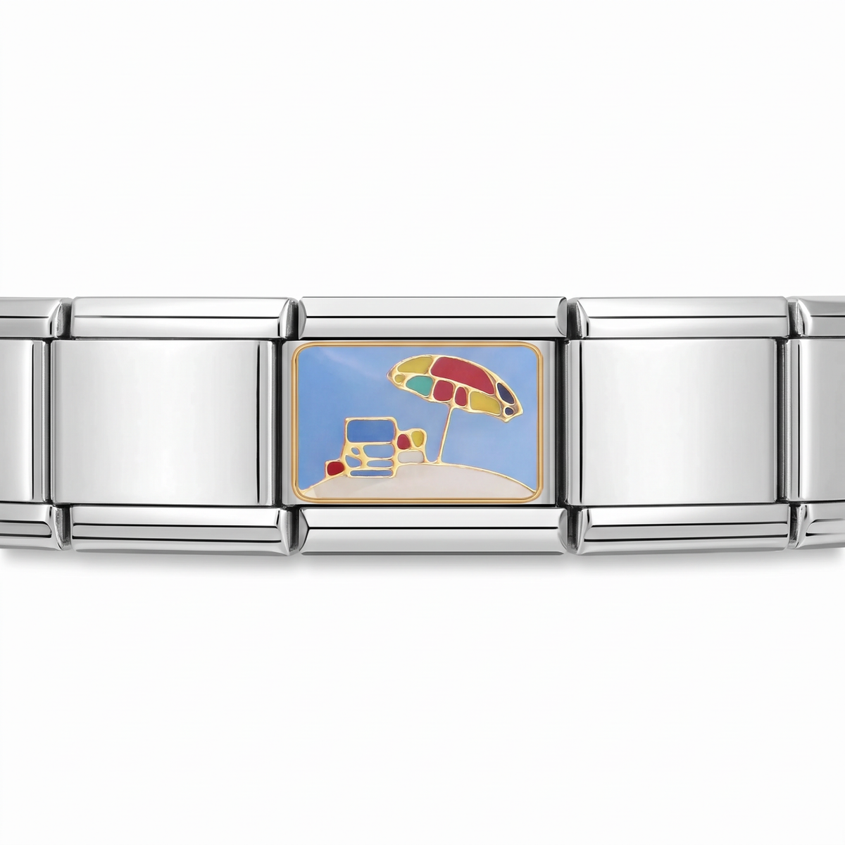 Charm Playa en pulsera italiana de eslabones