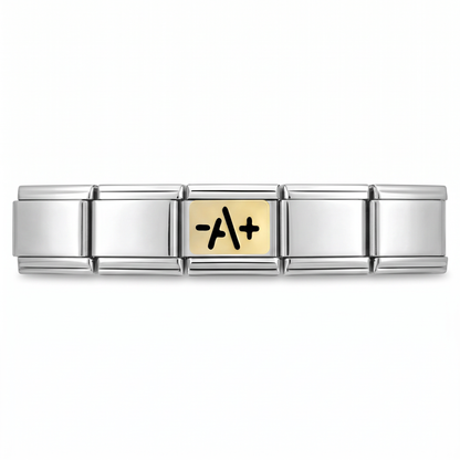 Charm -A+ en pulsera italiana de eslabones