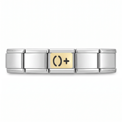Charm O+ en pulsera italiana de eslabones