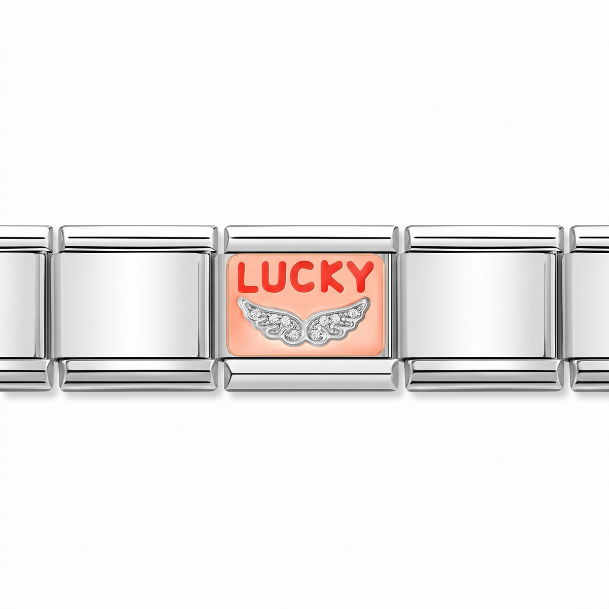 Charm Suerte en pulsera italiana de eslabones