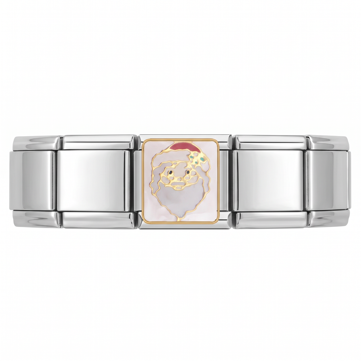 Charm Santa Claus (Cara) en pulsera italiana de eslabones