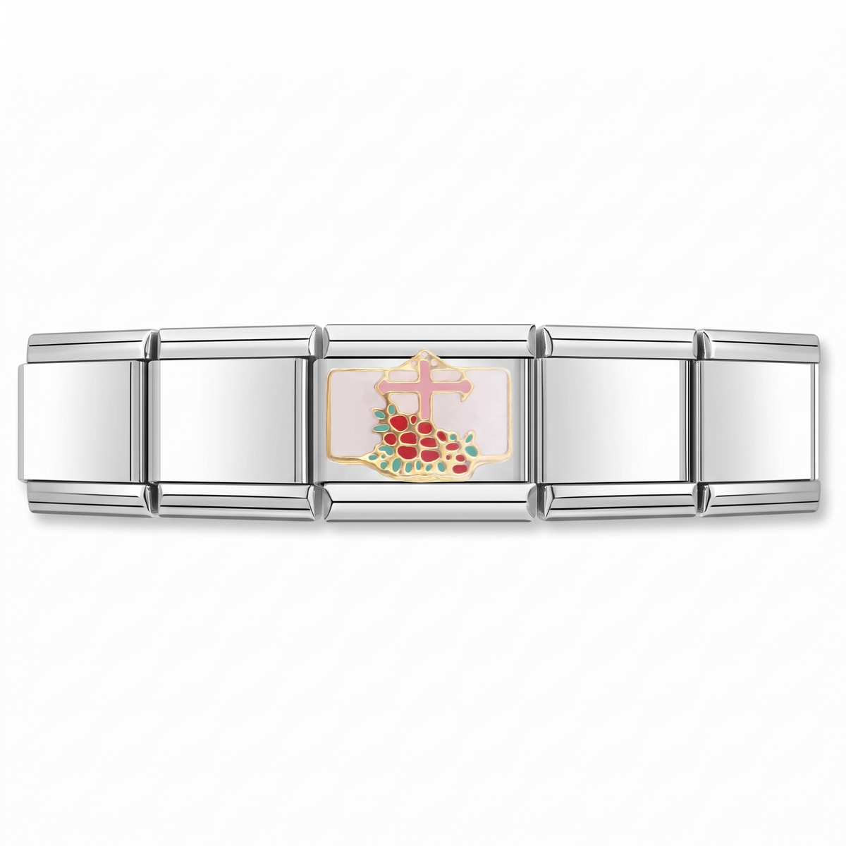 Charm R.I.P en pulsera italiana de eslabones