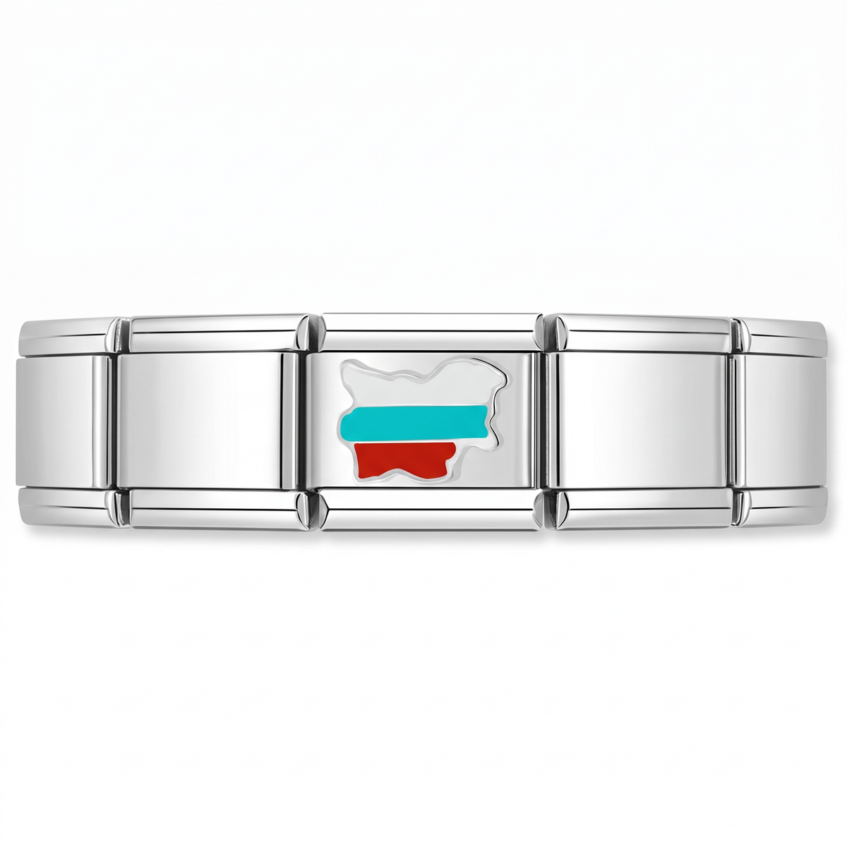 Charm Bandera de Bulgaria en pulsera italiana de eslabones