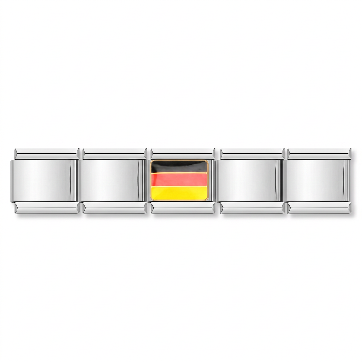 Charm Bandera de Alemania en pulsera italiana de eslabones