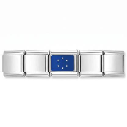 Charm Bandera de Oceanía en pulsera italiana de eslabones