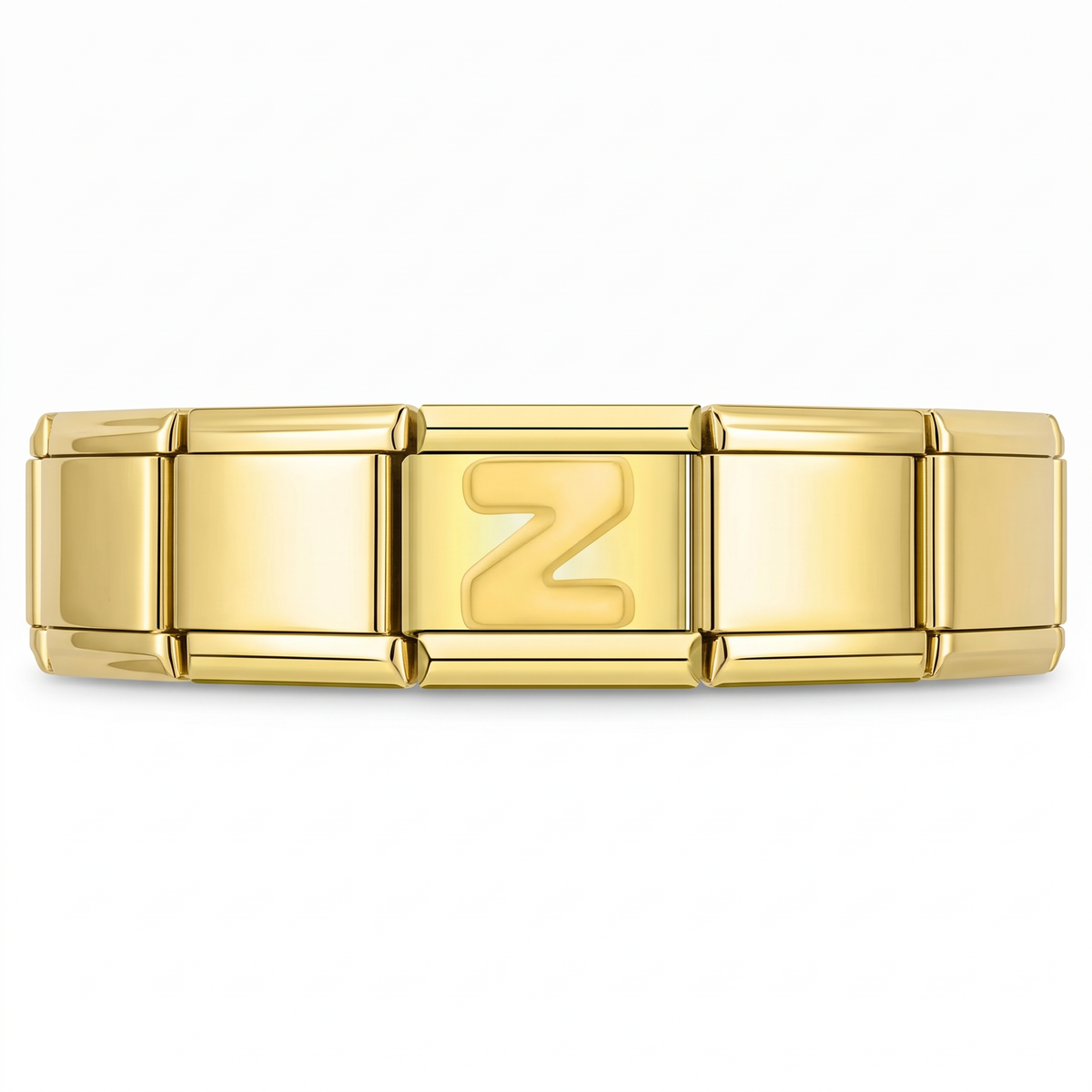 Charm Letra Z (Dorado) en pulsera italiana de eslabones