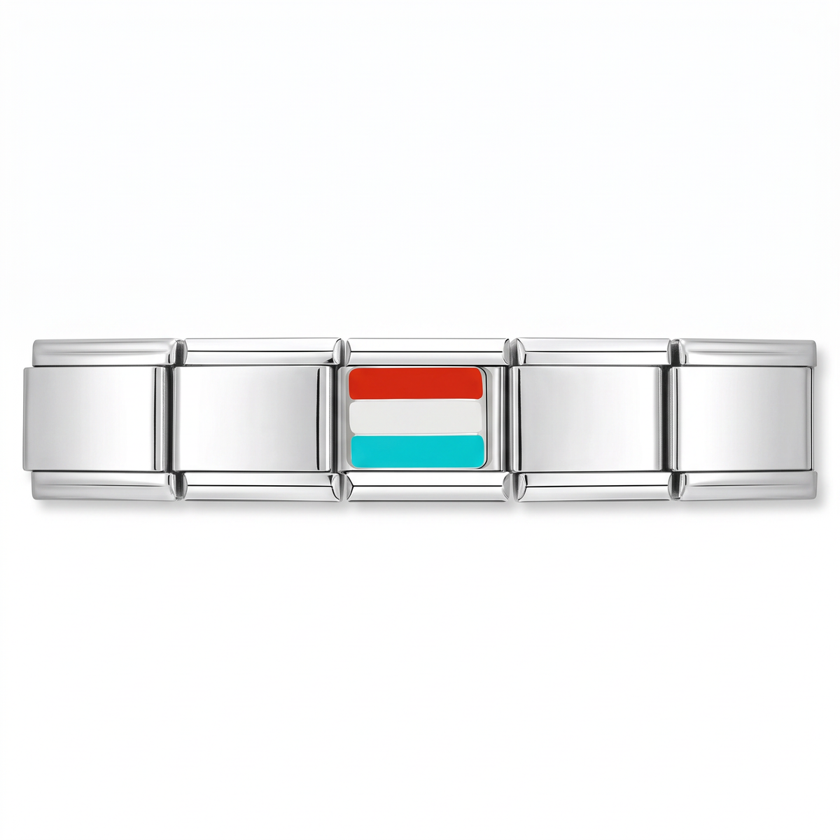 Charm Bandera de Luxemburgo en pulsera italiana de eslabones