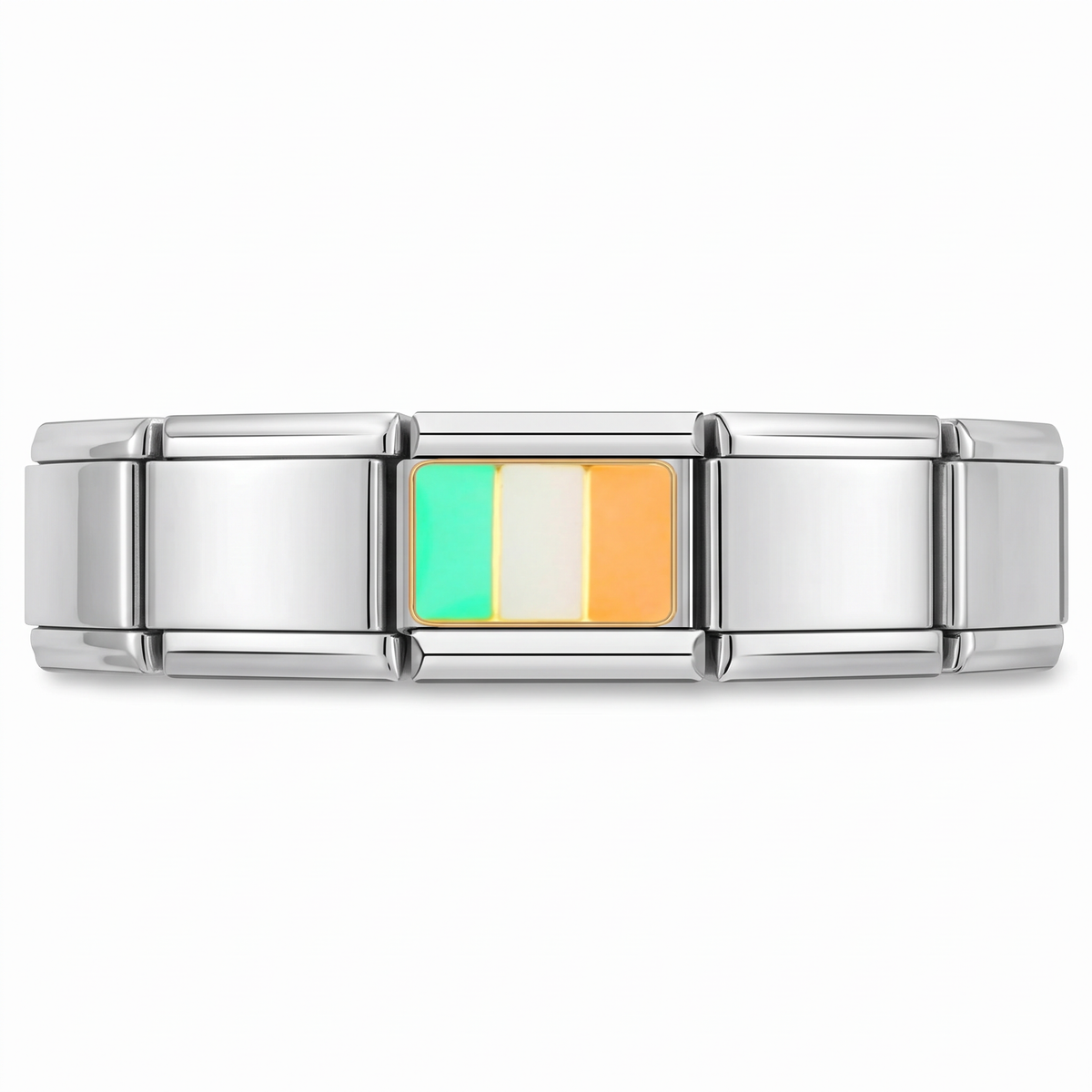 Charm Bandera de Irlanda en pulsera italiana de eslabones