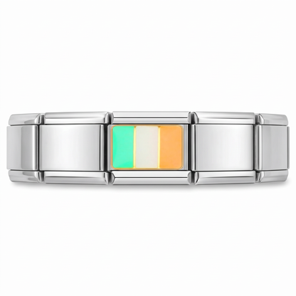Charm Bandera de Irlanda en pulsera italiana de eslabones