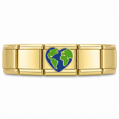Charm Planeta Viaje en pulsera italiana de eslabones