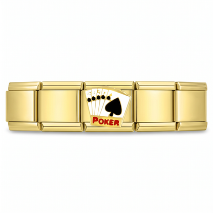 Charm Poker en pulsera italiana de eslabones